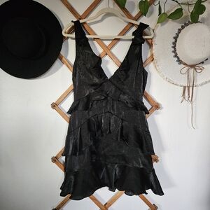 House Of Harlow x Revolve Black Ruffle Dress
